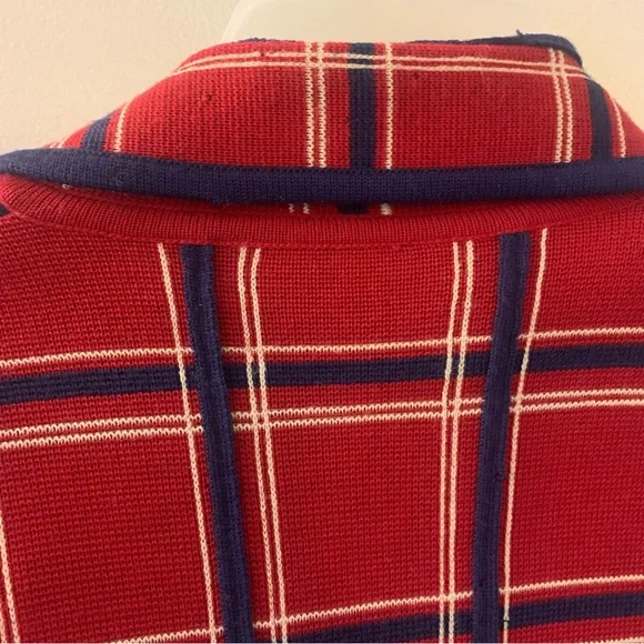 Vintage Sportif Plaid Check Collared Military Blazer Jacket - Picture 7 of 13